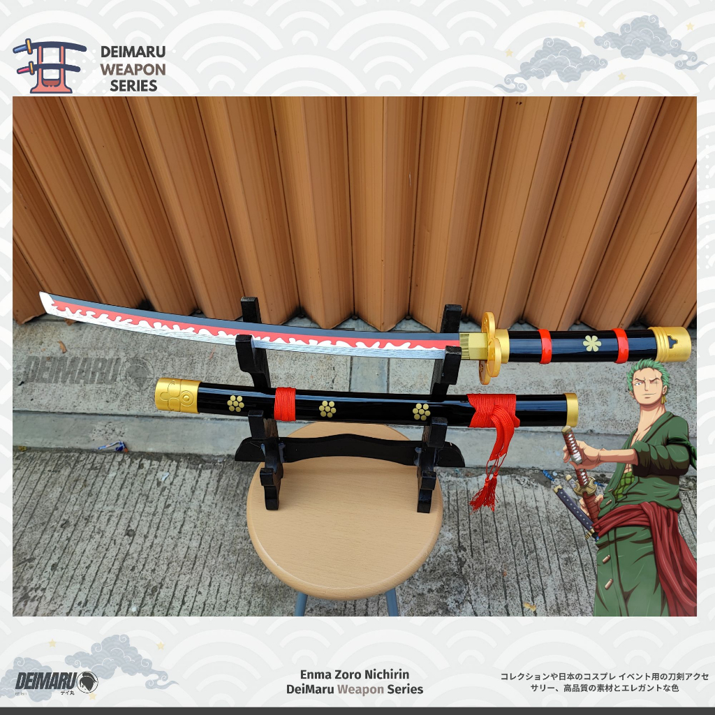 Mainan Pedang Enma Zoro Nichirin Anime One Piece - Pedang Aksesoris Cosplay Zoro Luffy One Piece