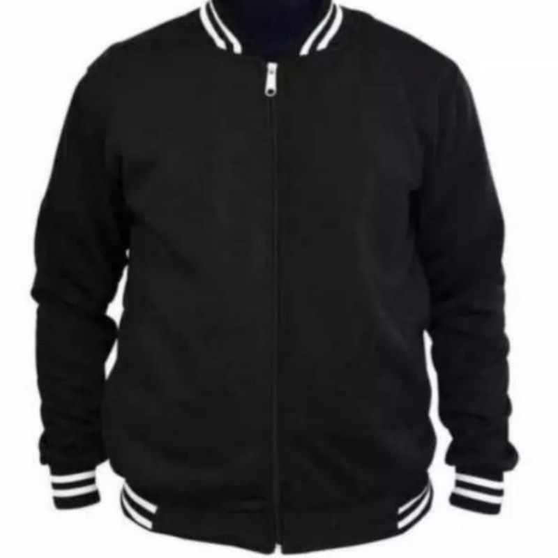 jaket bomber baseball hitam keren