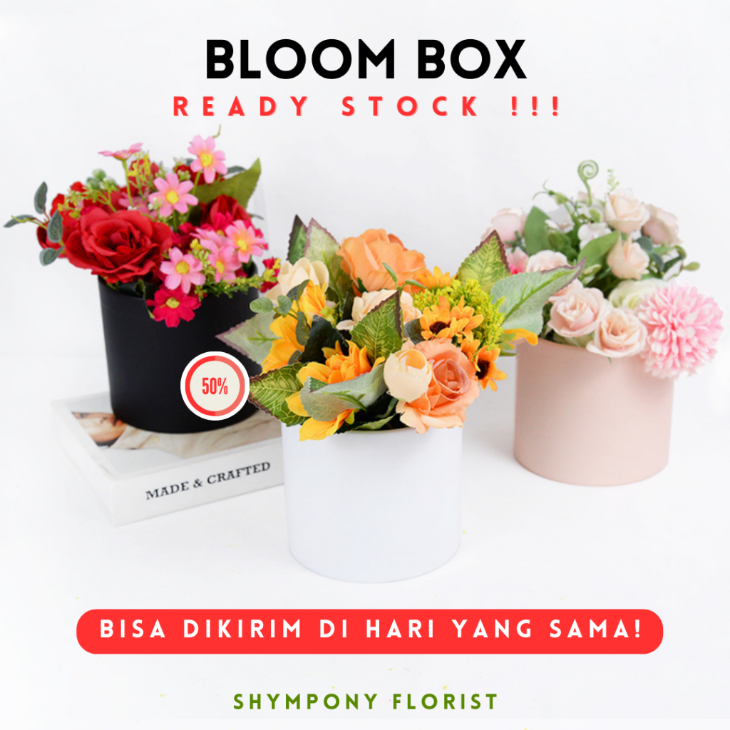 

Mini round dan Box kotak Bloom Box Box Bunga / Blooming Box WAJIB MEMBELI BUBLEWRAP