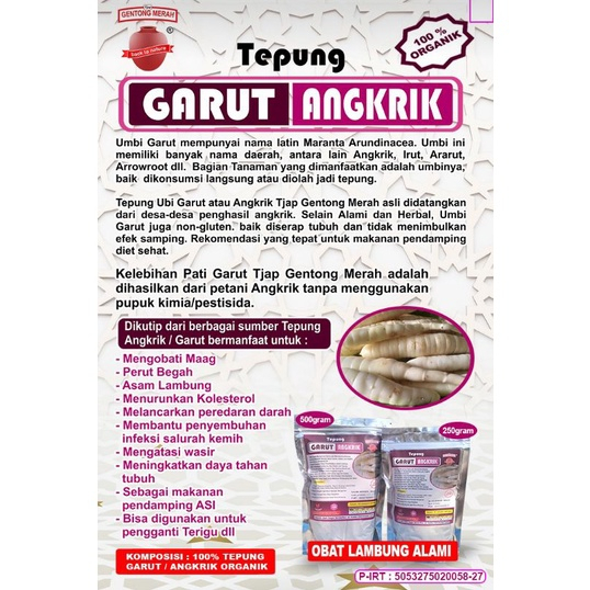 Tepung Angkrik Garut Obat Asam Lambung