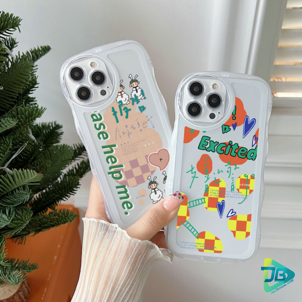 CUSTOM SOFTCASE WAVE GELOMBANG CLEAR CUSTOM UN HAPPY FOR INFINIX SMART 5 6 HD 6 PLUS HOT 9 10 11 12 