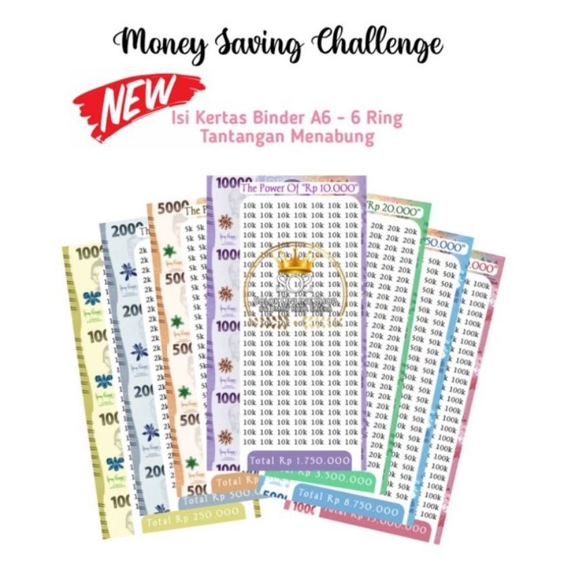 

Money Saving Challenge | Kertas Binder A6 Bebas Pilih