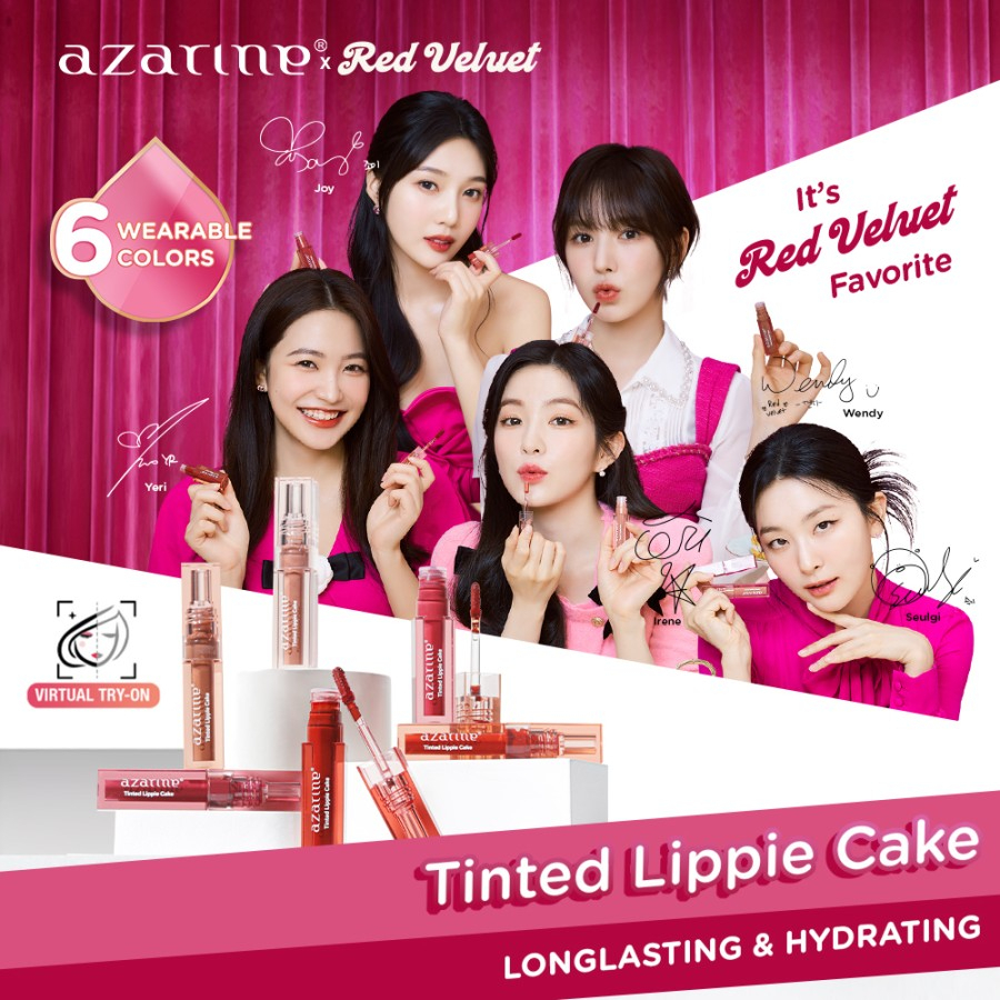 AZARINE X RED VELVET Tinted Lippie Cake Liptint All Series (6 Shades)