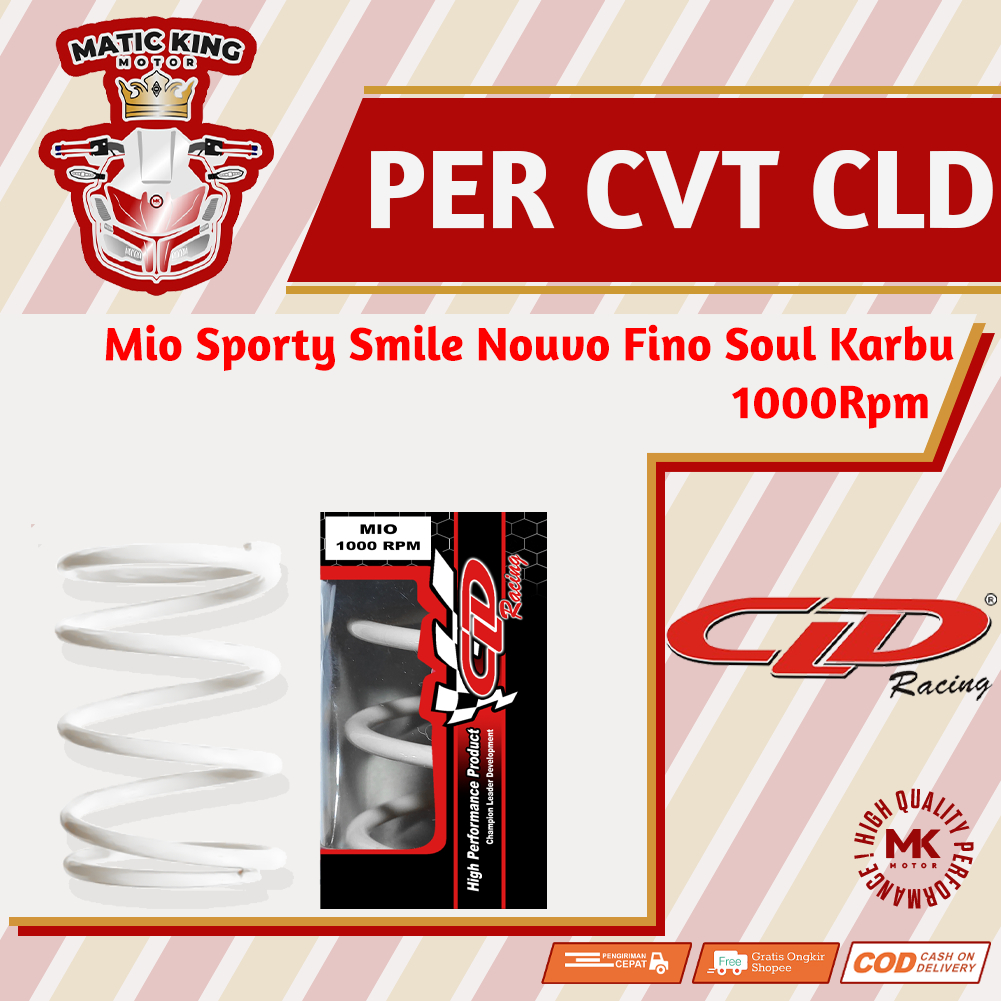 Per CVT Yamaha Mio Sporty Smile Fino Soul Nouvo 110 Karbu 5TL CLD Racing 1000 RPM