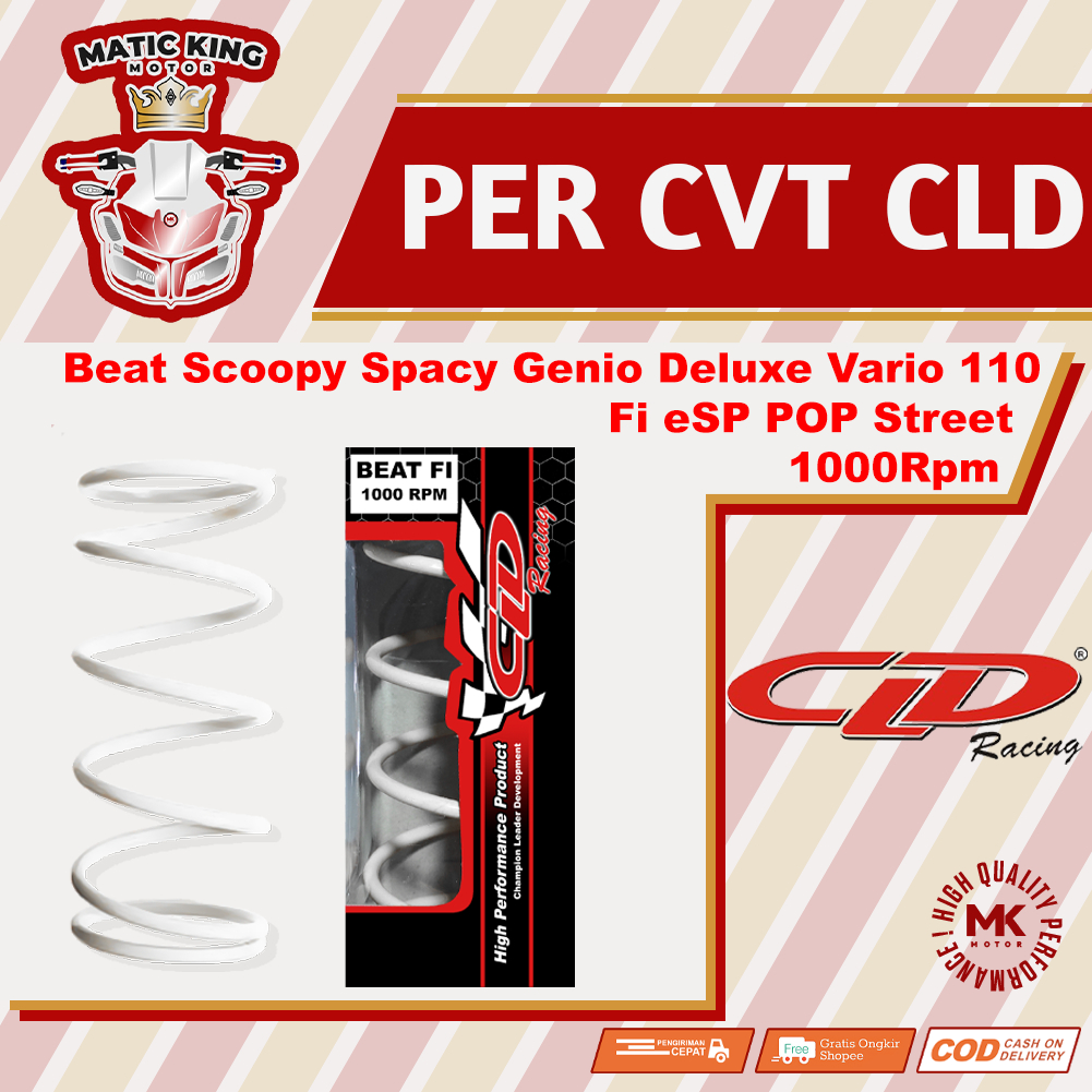 Per CVT Honda Beat Scoopy Vario Genio Deluxe 110 Fi ESP Pop Street CLD Racing 1000 RPM