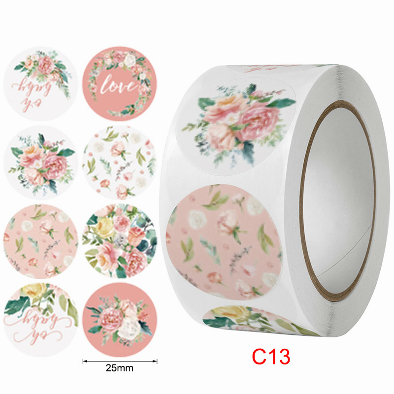 COD✨500 PCS / 1 ROLL STIKER TERIMA KASIH / STICKER THANK YOU Stiker Terima Kasih gs-37#🌟baruC13-2.5cm