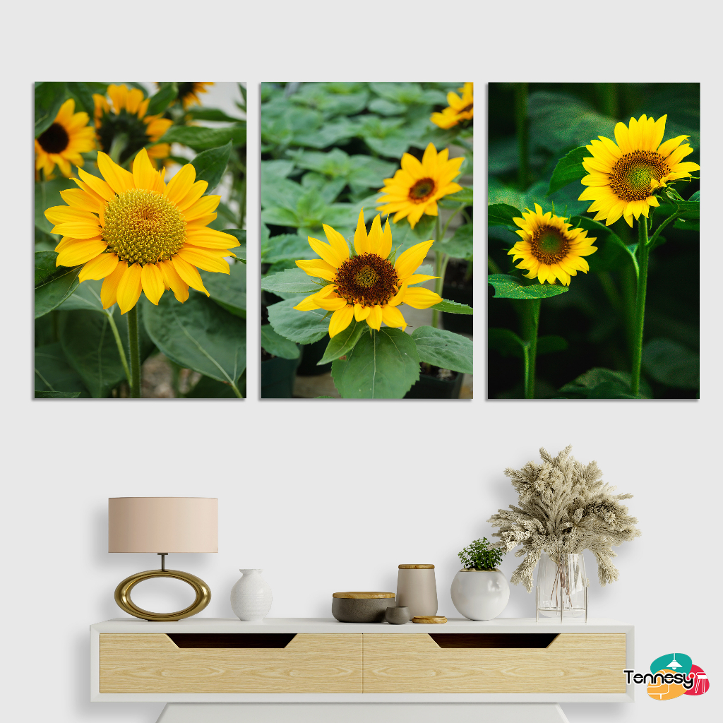 TENNESY HIASAN DINDING SUN FLOWER 20x30CM WALL DECOR PAJANGAN KAYU POSTER DEKORASI DINDING KAMAR TIDUR RUMAH BUNGA MATAHARI