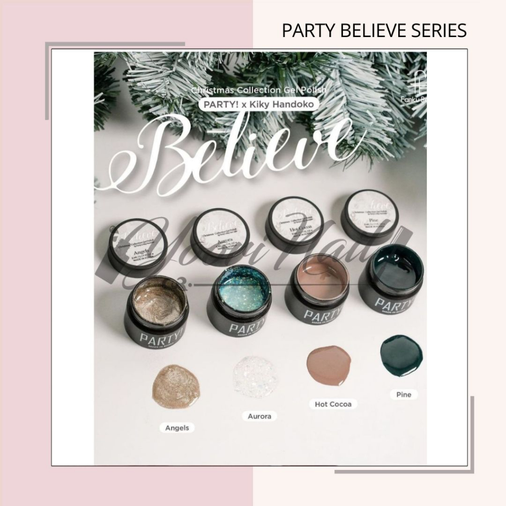 PARTY Believe Series X Kiky ecer color gel halal pot 5ml glitter series christmas series