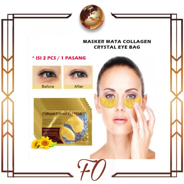 (FO) 1 PASANG Masker Mata COLLAGEN CRYSTAL GOLD EYE BAG MASK EYEMASK Kantong Black Panda Anti Aging Wrinkle Emas