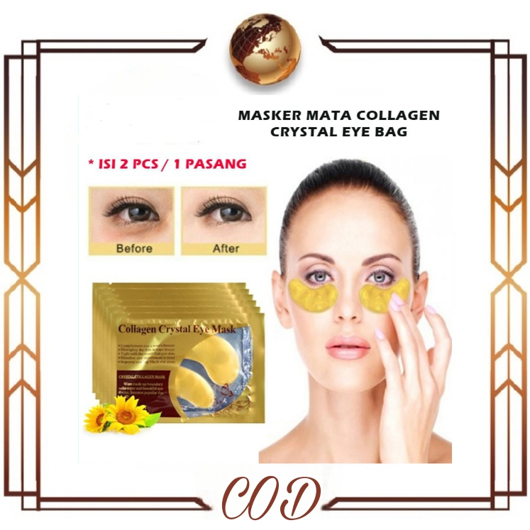 (COD) 1 PASANG Masker Mata COLLAGEN CRYSTAL GOLD EYE BAG MASK EYEMASK Kantong Black Panda Anti Aging Wrinkle Emas