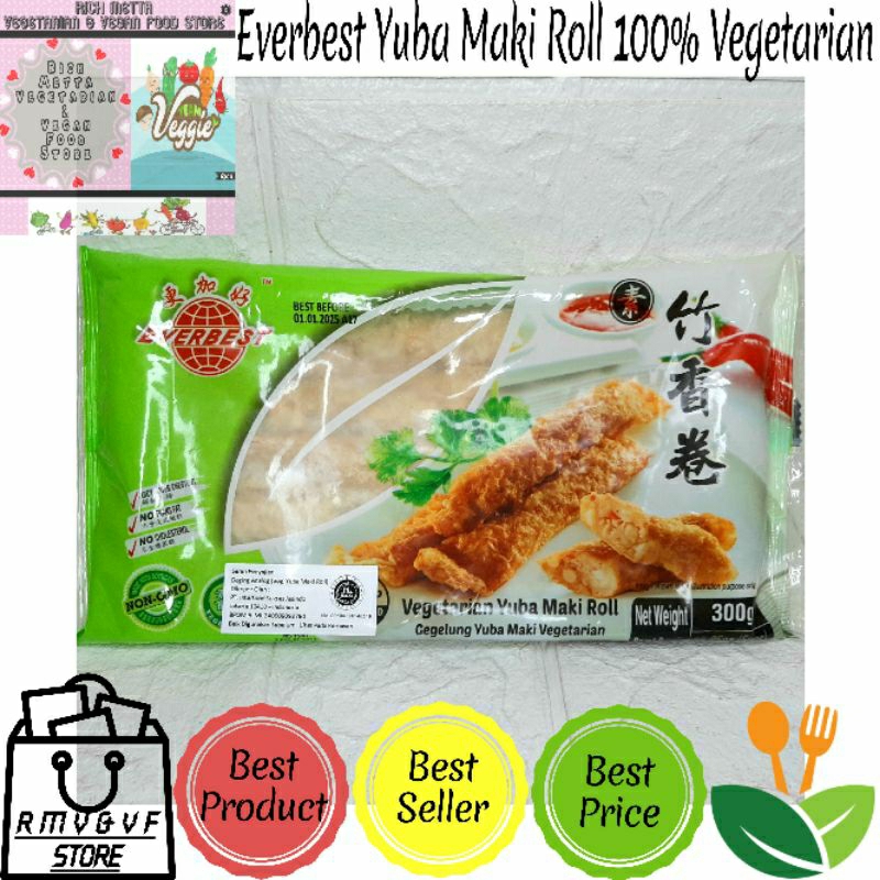 

Everbest Yuba Maki Roll 300gr Vegetarian / Lumpia Udang Seafood Nabati