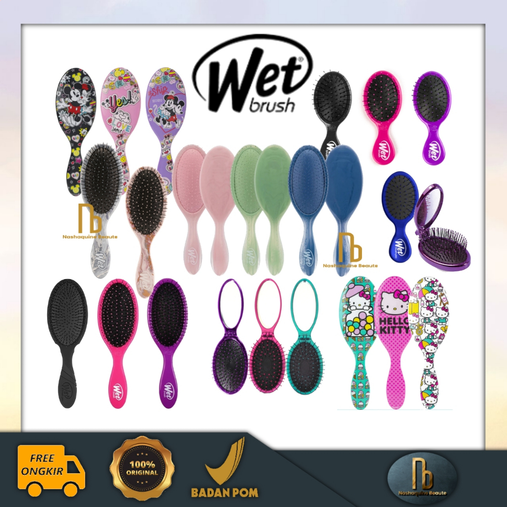 The Wet Brush Pop n Go - Mini Detangler - Wetbrush Detangler - Sisir Premium