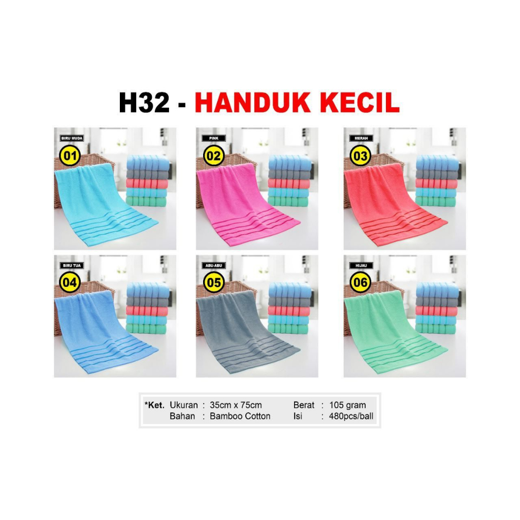 Handuk Mandi Polos Tebal Ukuran 35x75cm Lembut Halus Handuk Olahraga Dewasa Pria Wanita