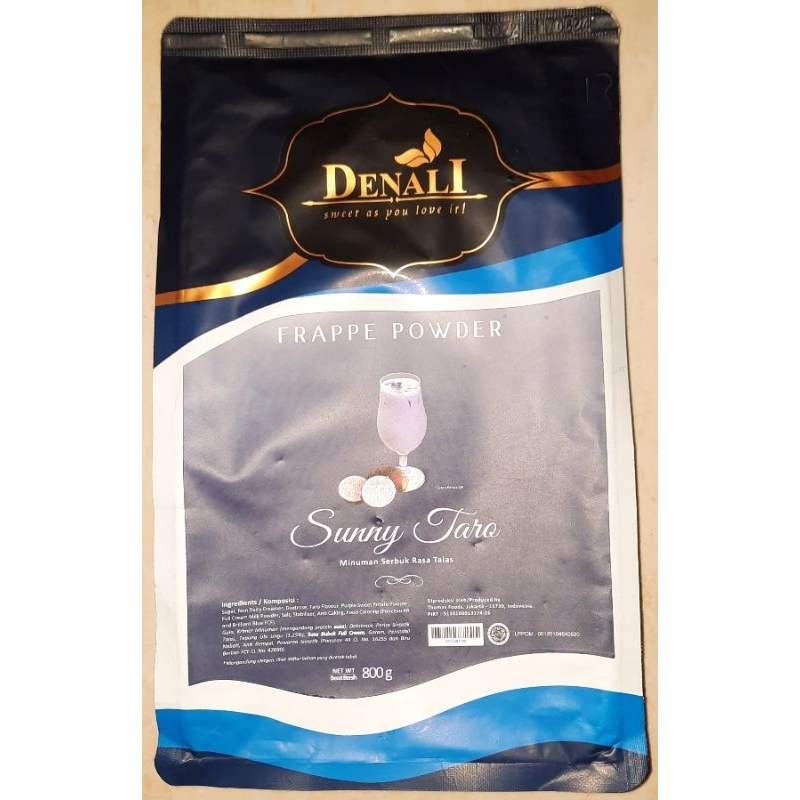 

Denali / DenalI frappe powder SUNNY TARO 800 gram ( minuman serbuk rasa talas )