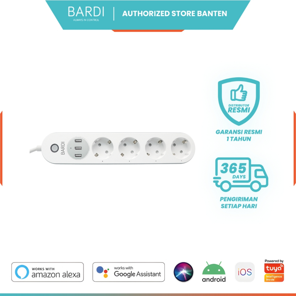 BARDI Smart Extension Power Strip Wifi Stop Kontak Socket Colokan Wireless Pintar IoT Tuya