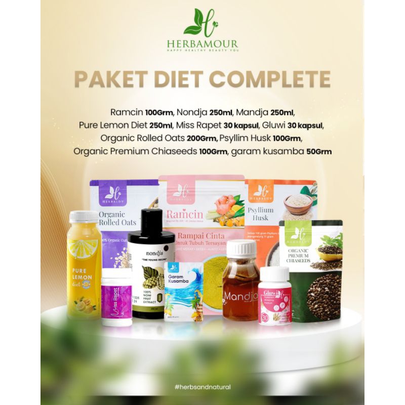 

Paket Complete DBH Diet Bahagia Herbalov 8 Item / Paket Herbal Diet Alami Herbamour / Paket Turun BB Dengan Mudah Dan Bahagia