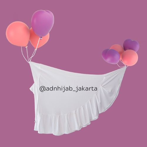 HIjab Bergo Anak Rampel Warna Putih