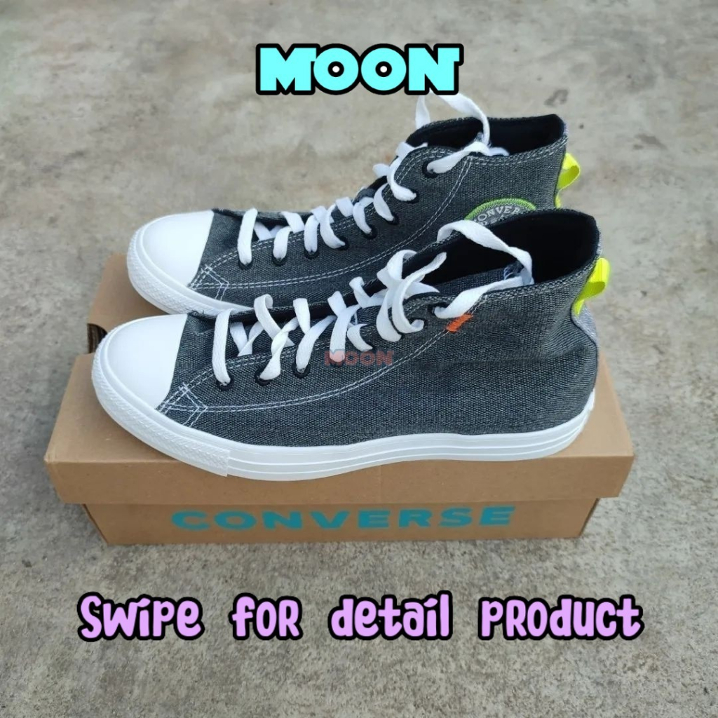 CONVERSE CTAS HIGH RENEW BLACK LEMON VENOM SNEAKERS ORIGINAL RESMI