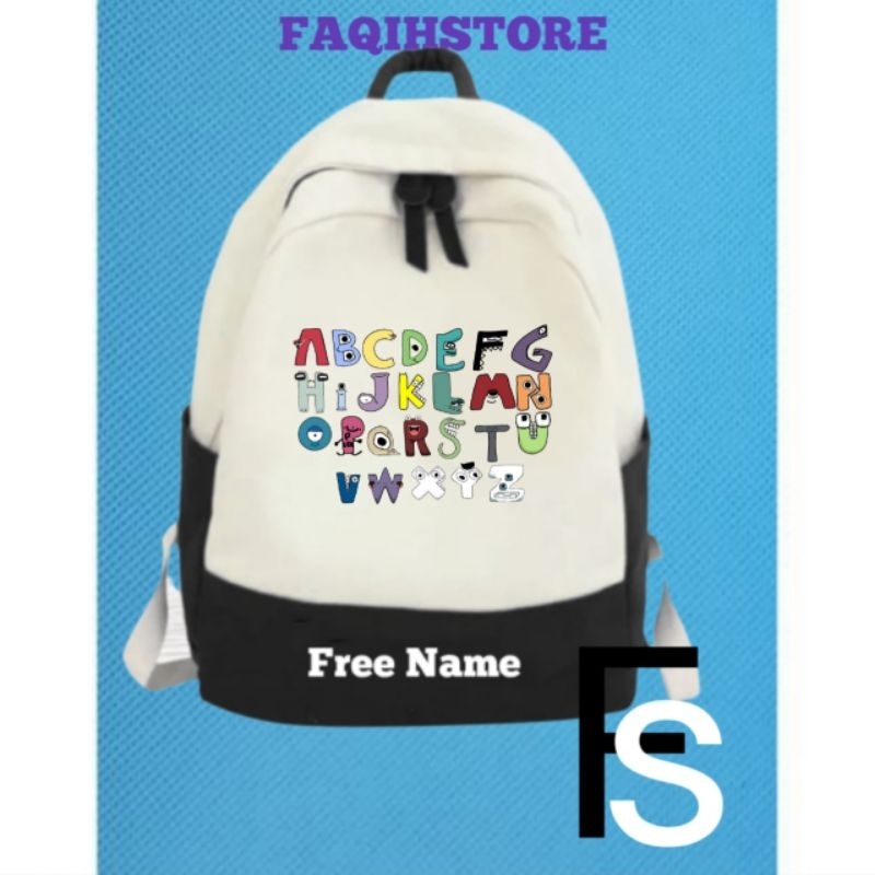 (FREE NAMA) Tas Ransel Anak Alfabet Lore