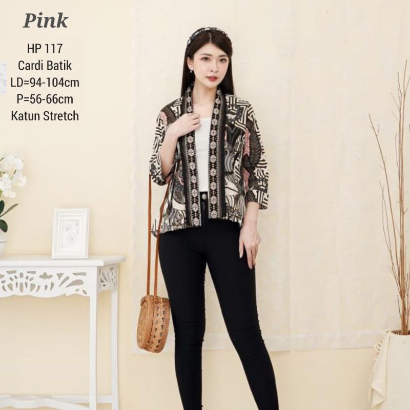 BLOUSE BATIK ROSA  OUTER CARDIGAN 117 ATASAN KERJA KANTOR WANITA MURAH CARDI BLAZER ETNIK Ace Sakura