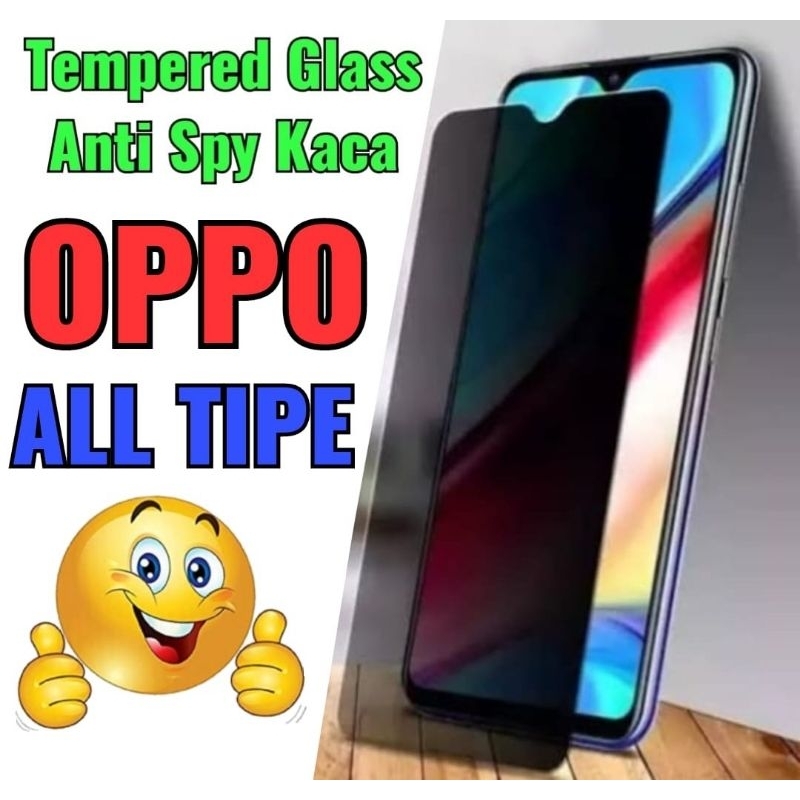 Anti Spy Kaca Tempered Glass Anti-Spy Privacy Oppo All Tipe / Pelindung Layar Handphone Oppo Privacy Anti Spy / Bahan Pengaman Layar Handphone Tempered Kaca Privacy Anti-Spy / Tempered Glass Privacy Anti Spy OPPO ALL TIPE / TG TEMPERED GLASS Anti-Spy OPPO