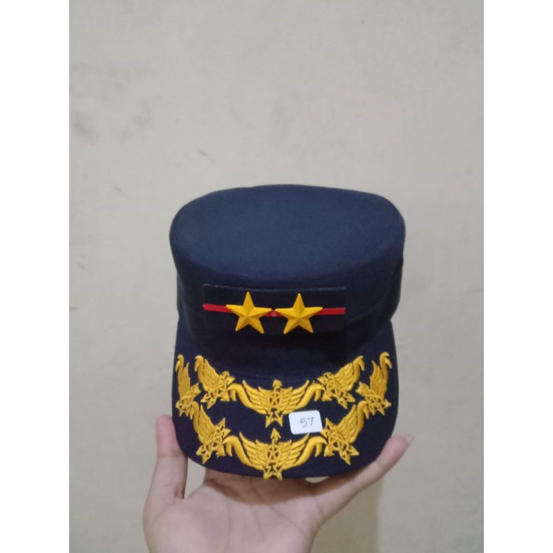 Topi Pet Komando TNI AU Pati + Pangkat Logam