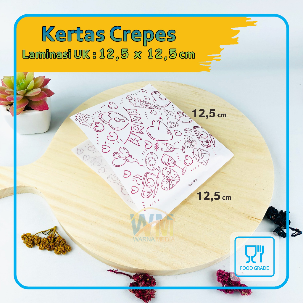 Kemasan Crepes / Paper Lunch Crepes / Tempat Makan Crepes / Wadah Crepes Leker / Kertas Crepes leker / Kertas Crepes Bergambar / Pegangan Crepes