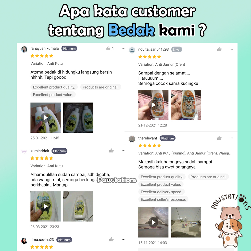 Bedak Kucing Cat Talcum Powder Bedak Kucing Anti Jamur Bedak Kucing Anti Kutu