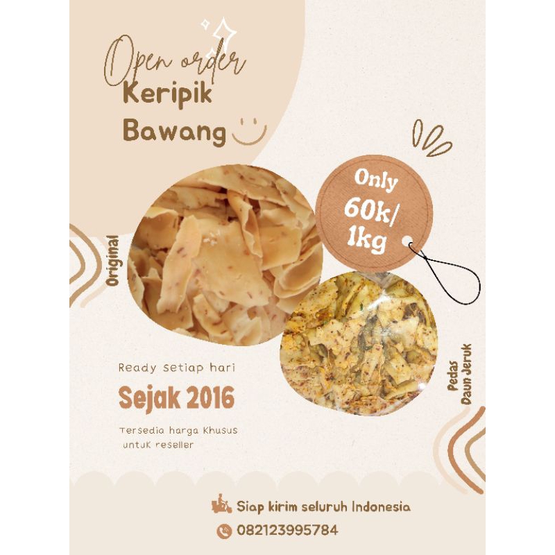 

Keripik Bawang Renyah Gurih Pedas Daun Jeruk