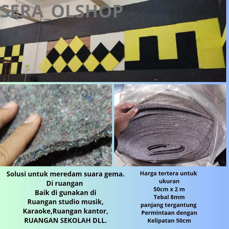 Karpet Peredam Suara Ruangan tebal 8mm lebar 2 meter