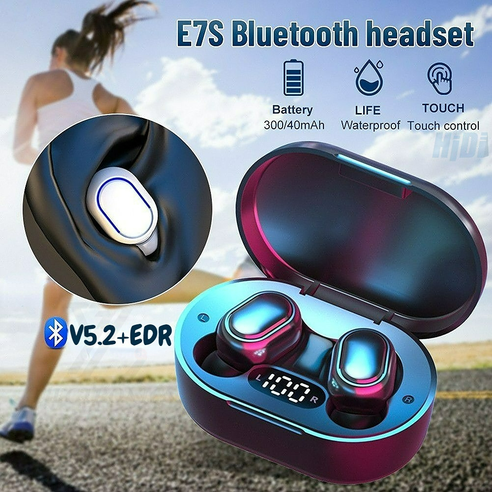 ⭐YZ E7S Headset Bluetooth 5.2 TWS With Mic 9D Bass Stereo Handset Water Proof Earbud Wireless Earphone Henset Power Bank