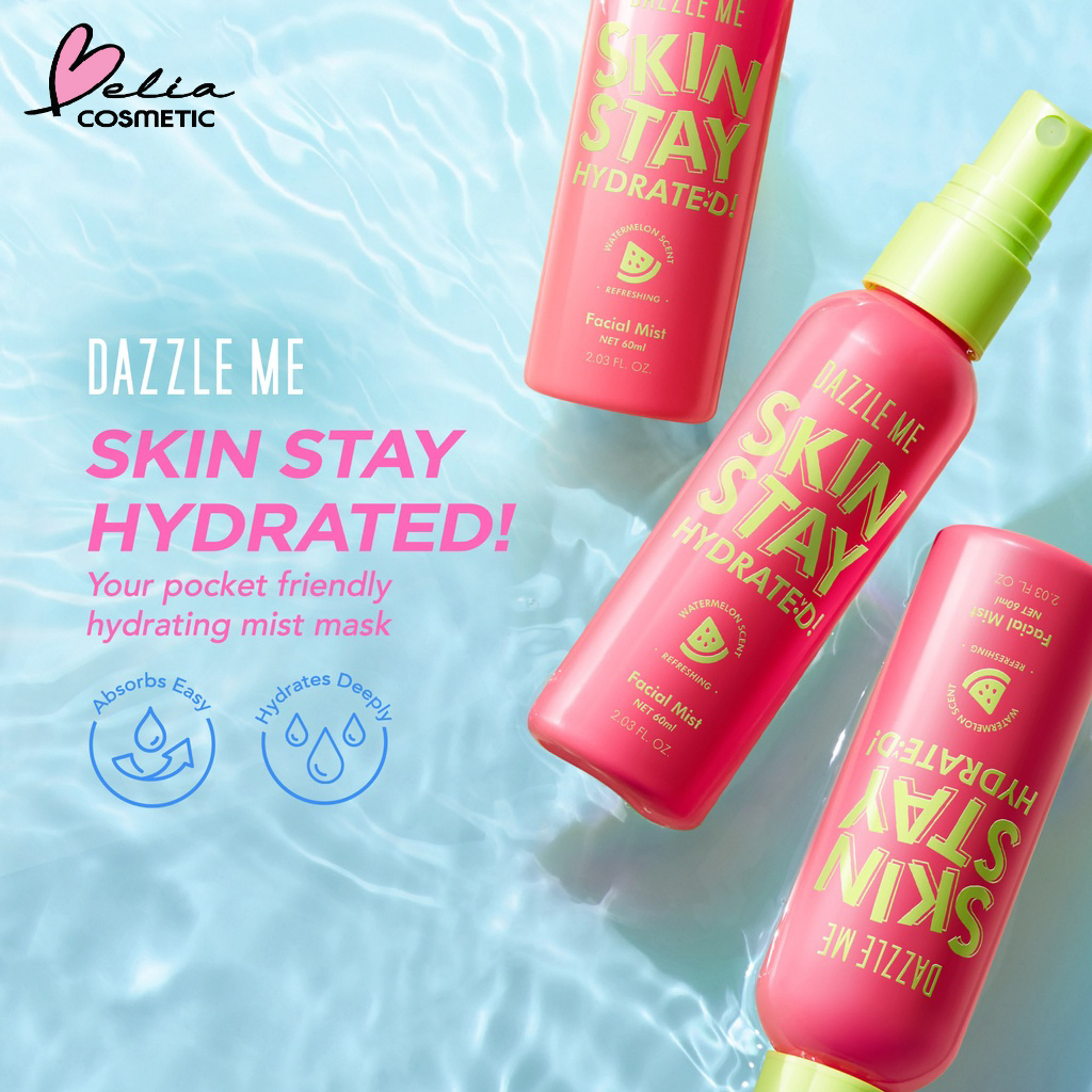 ❤ BELIA ❤ DAZZLE ME Skin Stay Hydrated! Facial Mist Watermelon Scent | Refreshing 60ml | BPOM