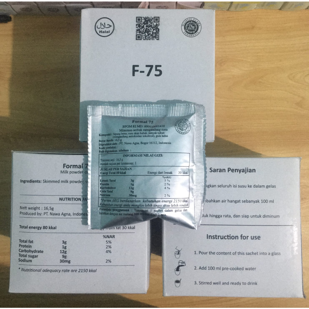 Susu untuk anak gizi buruk dan kurang gizi - stunting - Formal 75 - F75