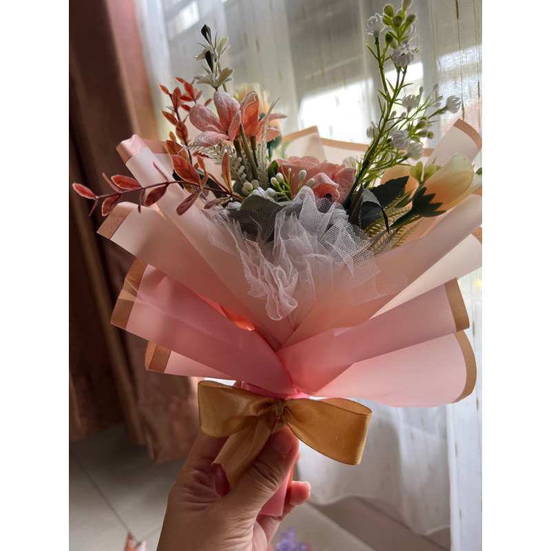 buket bunga pita gold murah