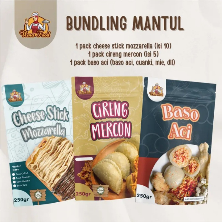 

BUNDLING MANTUL (cireng mercon, cheesestick moza, baso aci)