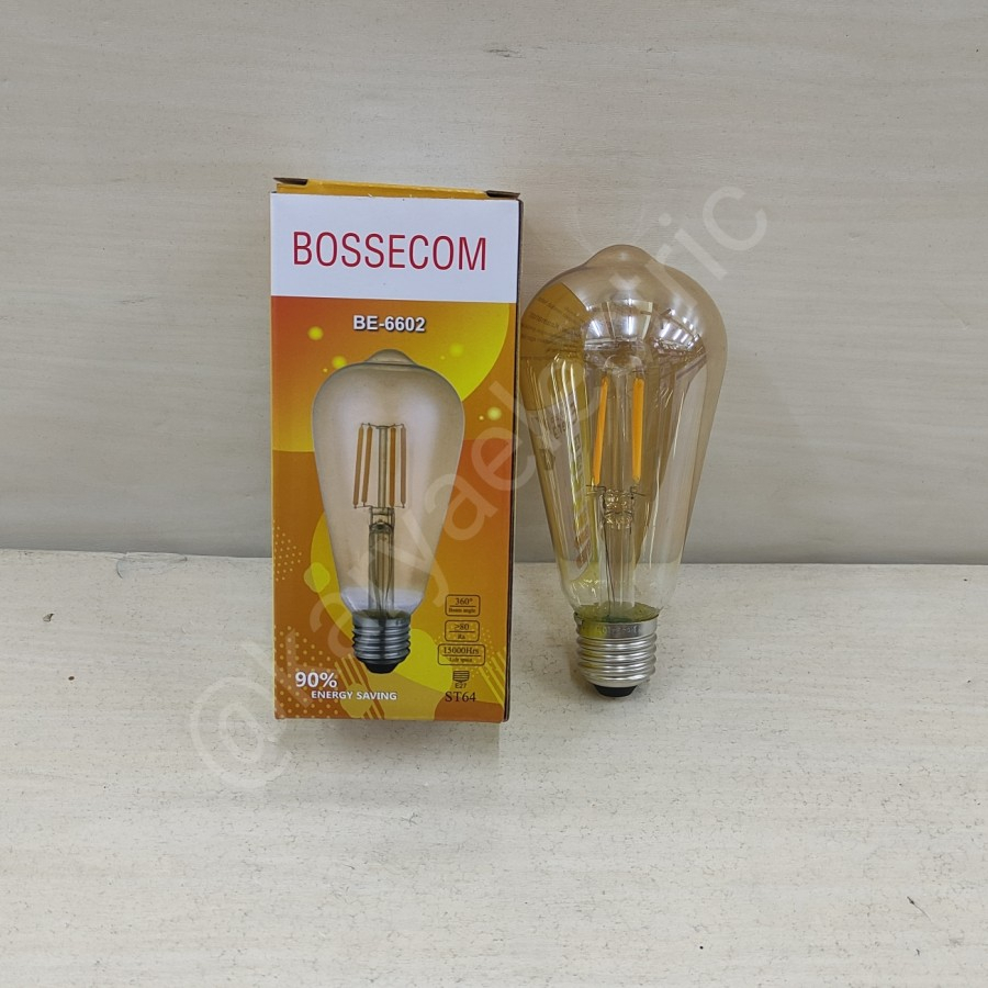 LAMPU FILAMEN LED 4WATT 4 WATT BOSSECOM BE-6602 LAMPU CAFE BE 6602 E27 LAMPU GANTUNG HIAS