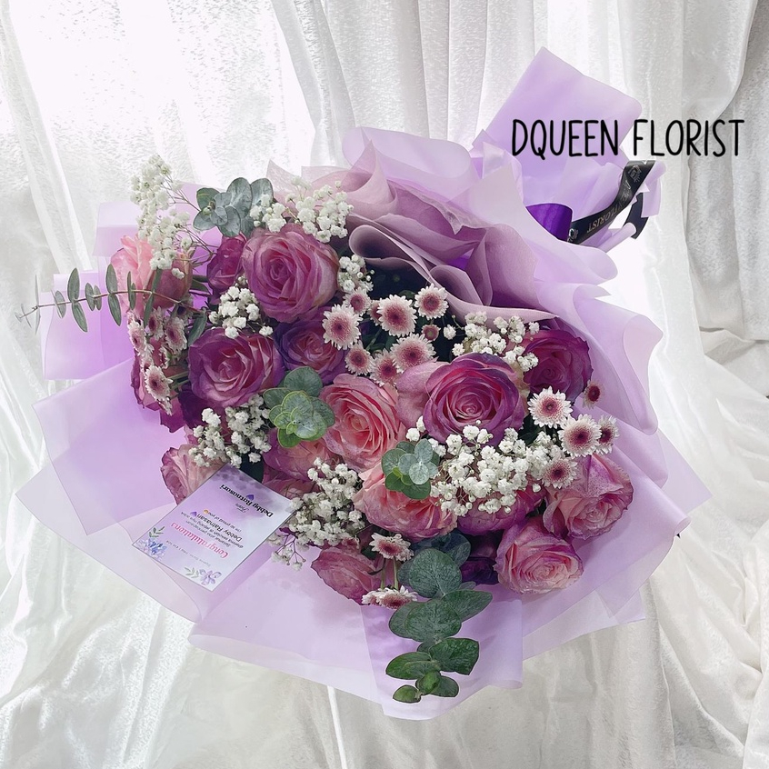 rose bouquet buket bunga kado anniversary wisuda wedding sidang ultah gift 2414