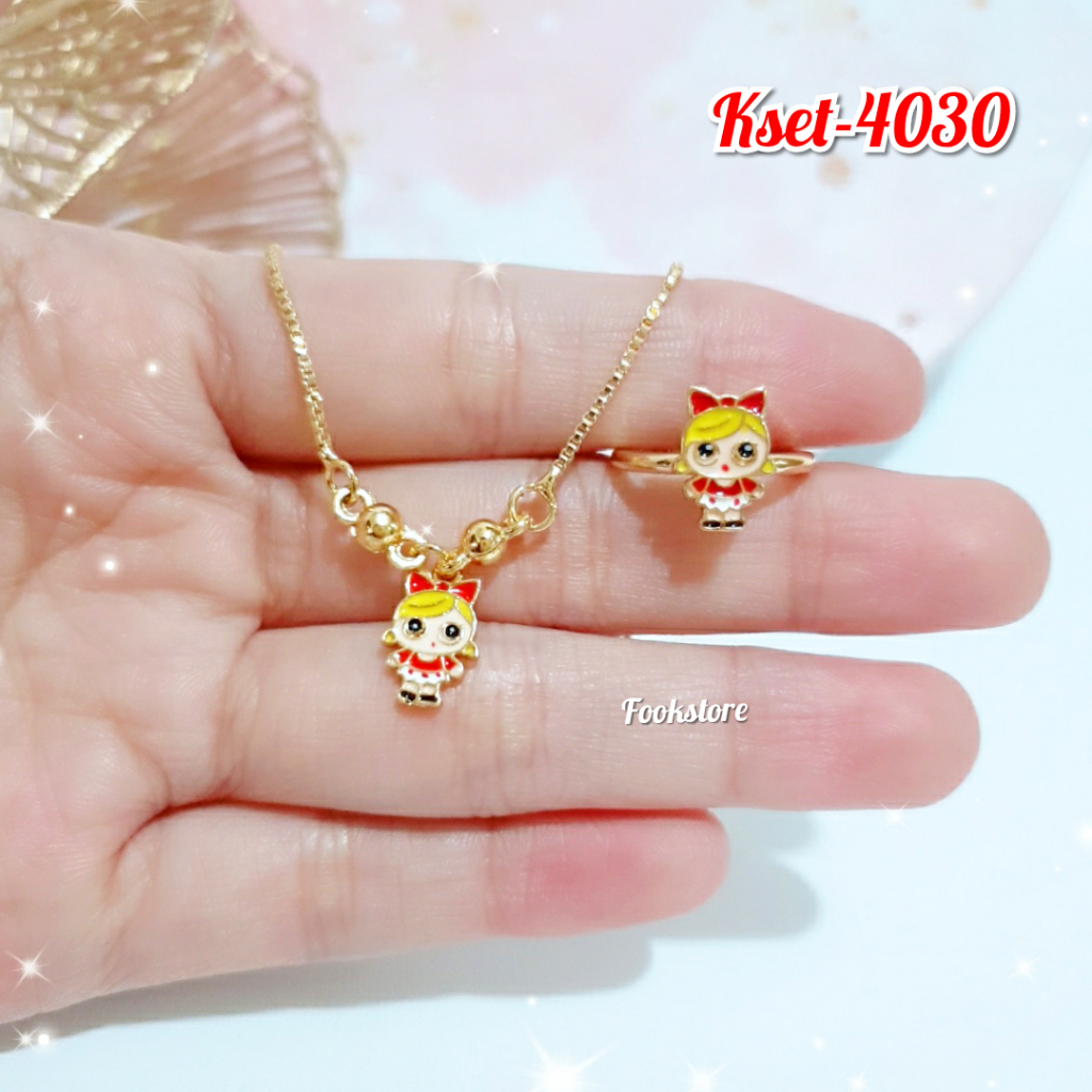 SET KALUNG ANAK GRATIS CINCIN MOTIF LOL/KSET-4030