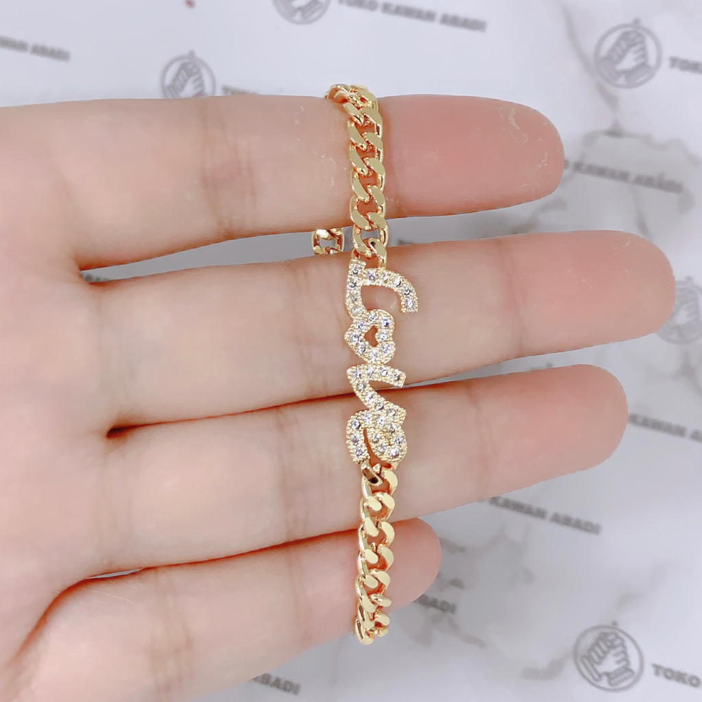 Gelang Tangan Xuping Gold Anak Perempuan Permata Love Cantik *10