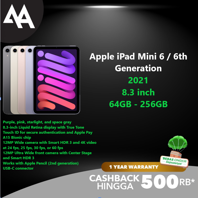 Apple iPad Mini 6 2021 8.3 Inch 256GB Second Wifi Only