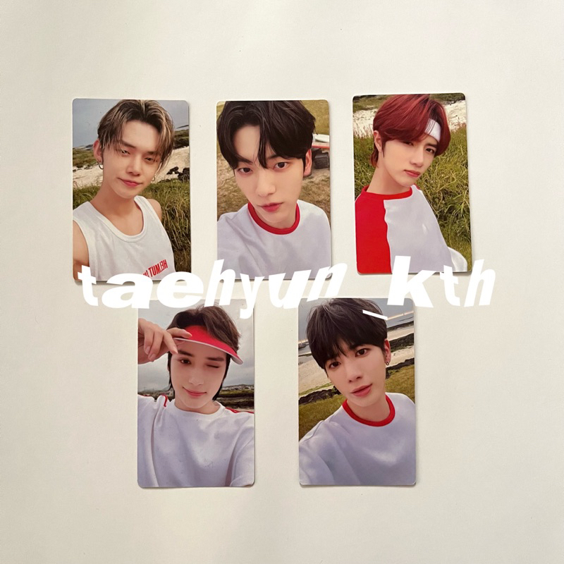 TXT MIDSUMMER SUNRISE RED VERSION PHOTOCARD YEONJUN SOOBIN BEOMGYU TAEHYUN HUENINGKAI TOMORROW X TOG