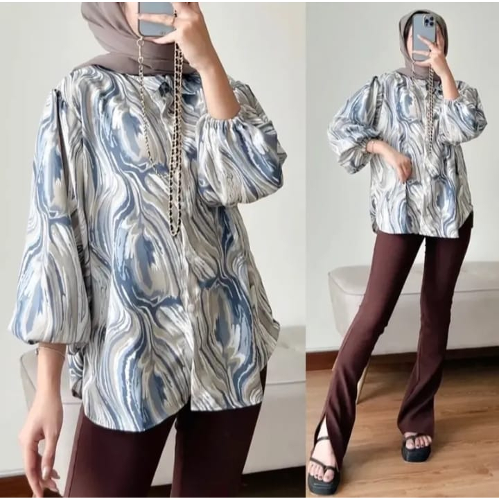 GHALAXIE BLOUSE SHAKILLA MOTIF (HANYA ATASAN AJA)