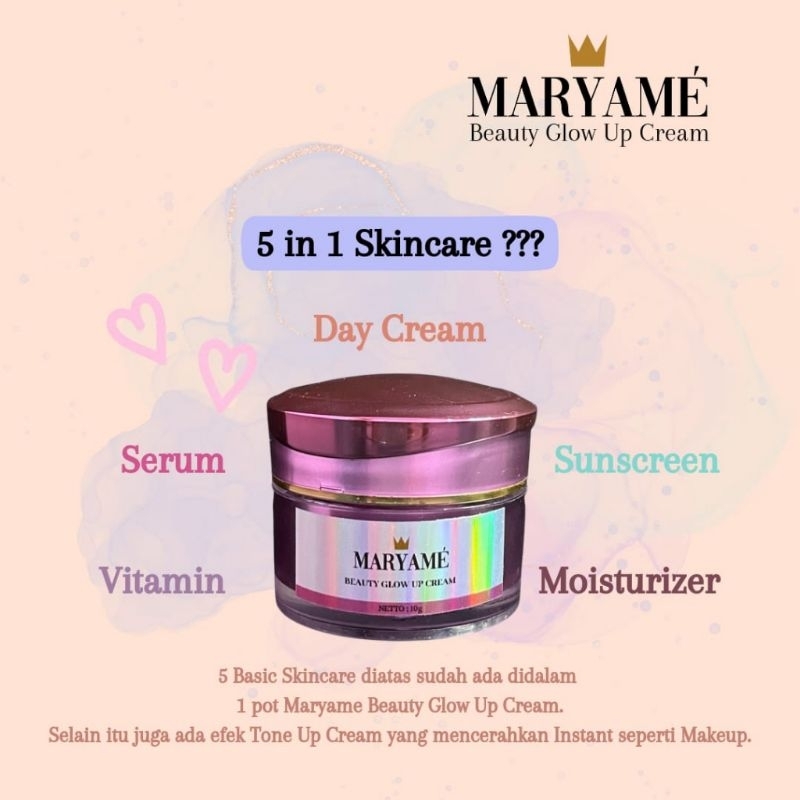 [ORIGINAL]MARYAME-Beauty Glow Up Cream Bundling Beauty Glow Up Cream Maryame Beautee All in One Moisturizer Serum Vitamin Anti Aging UV Penghilang jerawat Flek Hitam