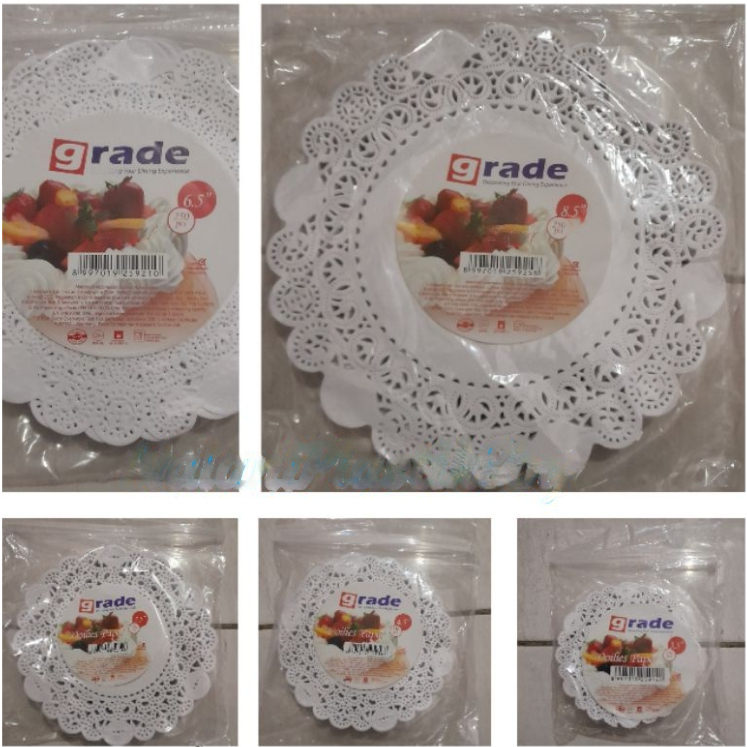 KERTAS BULAT PAPER DOILIES PUTIH/ALAS KUE RENDA