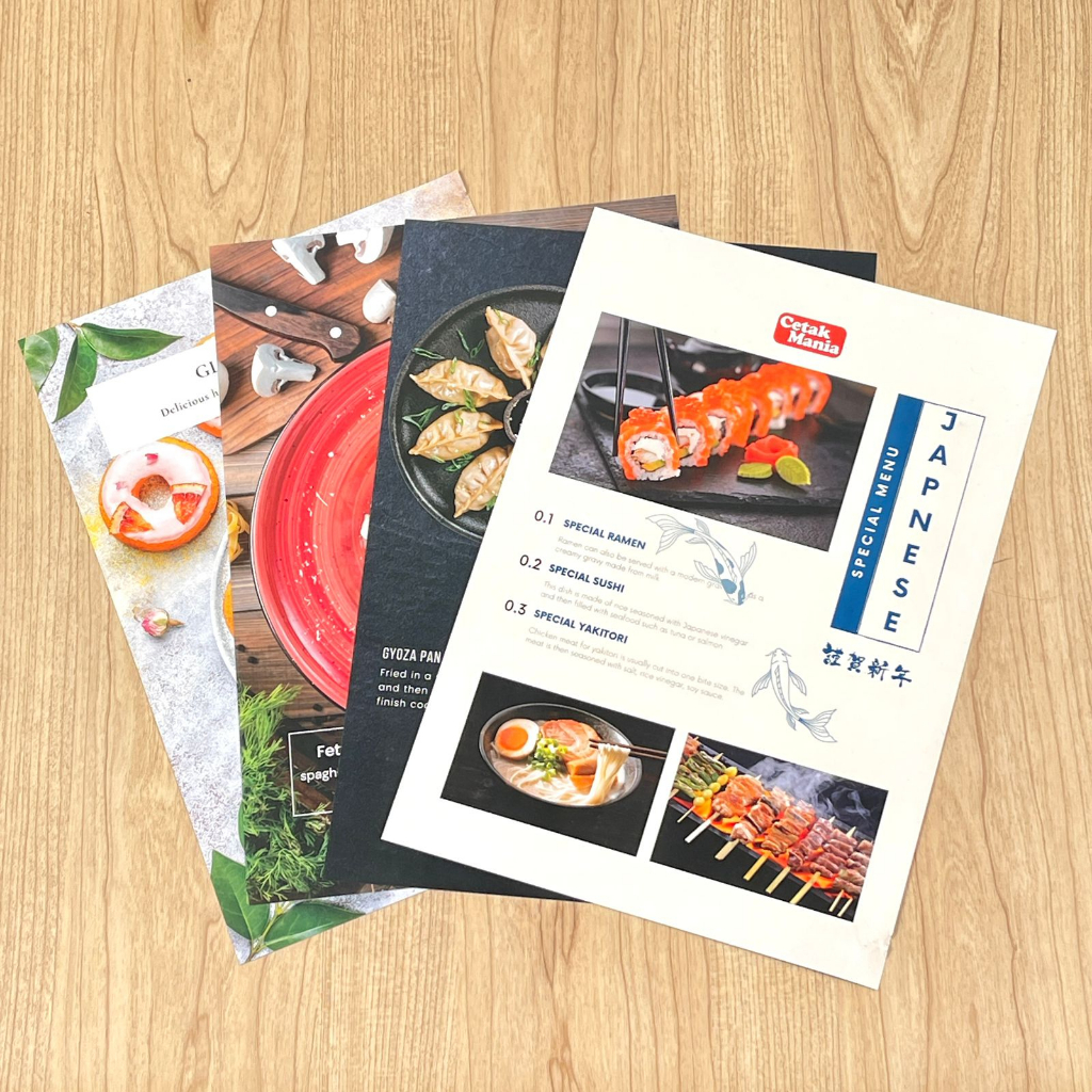 CETAK ISI MENU VINYL 200GSM - UNTUK BUKU MENU RESTORAN CAFE INDONESIA