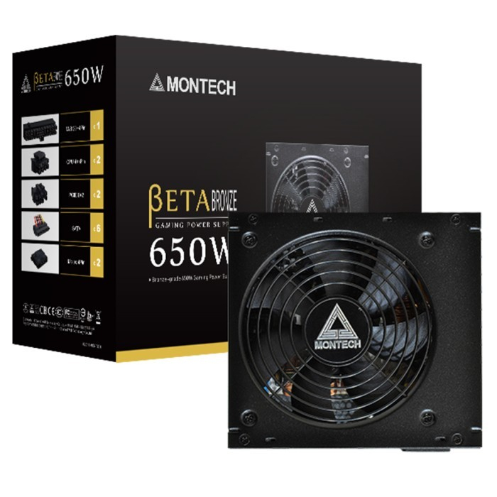 Montech Beta 650W PSU Power Supply ATX 80 Plus Bronze 650 Watt