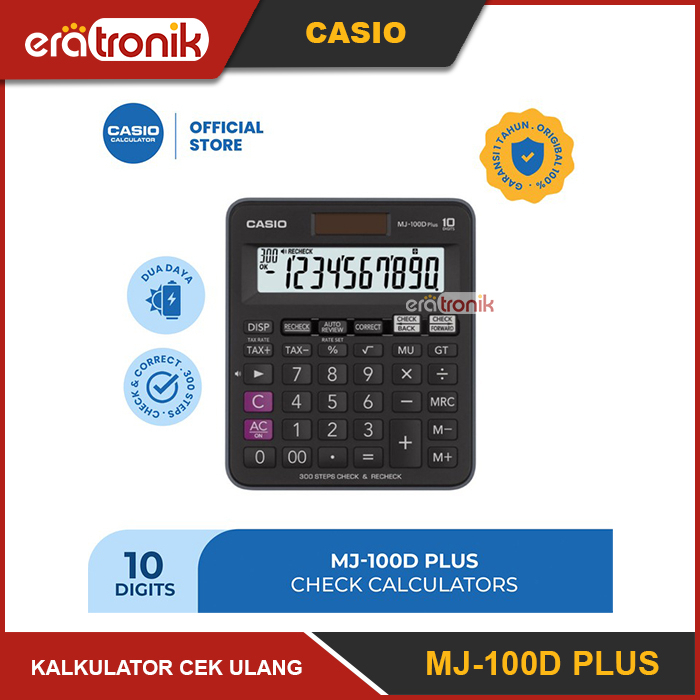 

Kalkulator Casio MJ-100D PLUS Cek Ulang