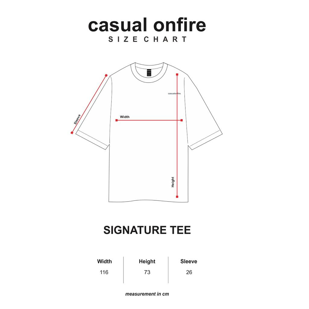 CASUAL ONFIRE - Signature Tee Kaos Polos Lengan Pendek Heavyweight Unisex