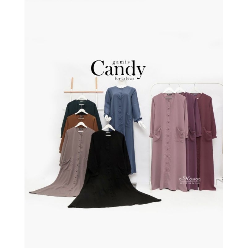 Gamis Candy Fortaleza by Al-Hauraa| Fashion Muslim Gamis Polos Busui Friendly | Gamis Kekinian | Sty