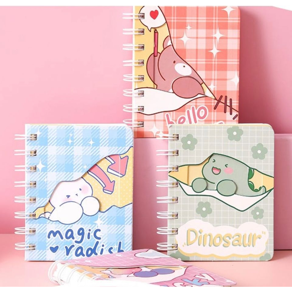 SG Notebook A7 Cover Eksklusif Double Sampul BUku Memo Karakter Lucu